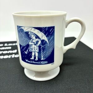 Morton Salt “When It Rains It Pours” Pedestal Coffee Mug 1914 Collectible Mug